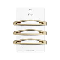 BESTY - SET CLIP SEMIOVALADO GRANDE DORADO 3U DORADO