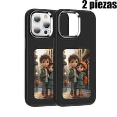 SHHORS - Carcasa para Apple iPhone 14 Plus Patrones DIY NFC 2 PCS Doble Negro