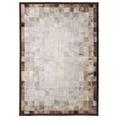 MOO HOGAR - Alfombra Cuero Natural 160 X 230cm Diseño 10 X 10 cm
