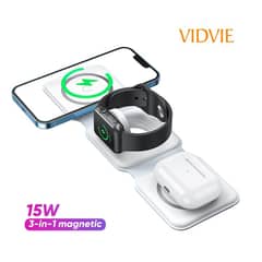 GENERICO - Cargador Inalámbrico VIDVIE WLC1408 3 en 1
