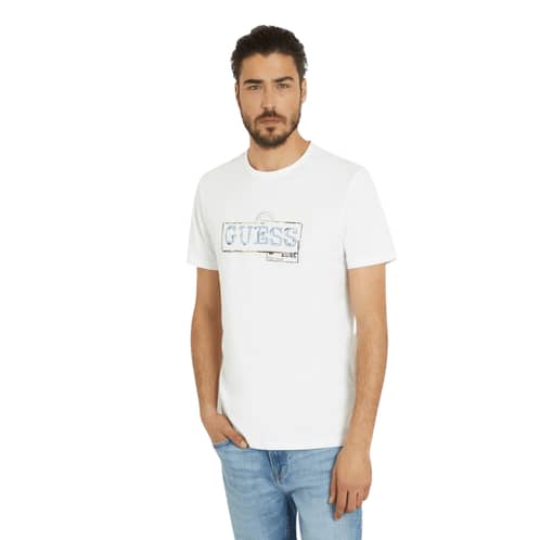 GUESS - Polera Ss Cn Box Logo Tee Blanco