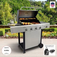 KENMORE - Parrilla a gas 4 Quemadores + Quemador lateral + Set asado + Garras