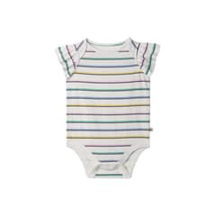 GAP - Pilucho Ruffle Multi Rayas Bebe Niña Blanco