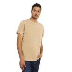 GUESS - Polera Ss Cn Treated Logo Tee Beige