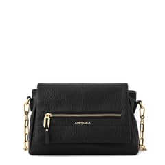 AMPHORA - Cartera bandolera con tapa mediana elena Negro especial