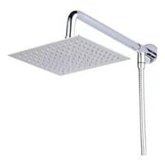 TAUMM - Plato Ducha Cuadrado 20 Cm + Brazo Para Flexible 30 Cm