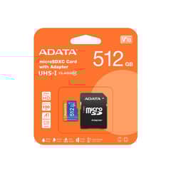 ADATA - 512GB MICROSDXC UHS-I CLASS10 10025 MBs AUSDX512GUICL10A1-RA1