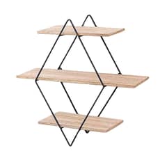 HOMASTTI - Repisa Flotante Fierro Madera Rombo Decoracion 40x50x10 cm