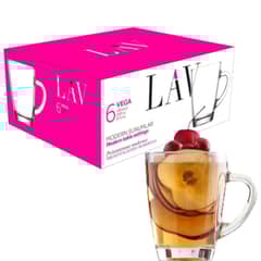 LAV - PACK DE 6 TAZONES VIDRIO TÉ O CAFÉ 250 CC