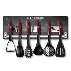 BERLINGER HAUS - Set de utensilios + barra 7 pzs, color rojo. Nylon