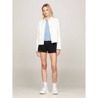 TOMMY HILFIGER - Short Denim Con Bajos Sin Rematar Negro Tommy Jeans