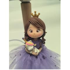 DECORACION CREATIVA - Lampara Velador Niña Princesa Lila - infantil