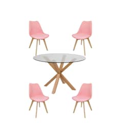 GENERICO - Comedor Cross 100cm -Rosado 4 puestos