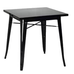 ITAHOME - MESA COMEDOR CUADRADA METAL TOLIX NEGRA