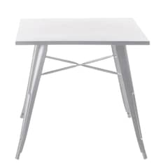 ITAHOME - MESA COMEDOR CUADRADA METAL TOLIX 80x80 CM BLANCA