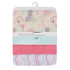 BAMBINO - Set de 3 Pañales Tutos para bebé rosados flamencos