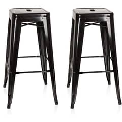 ITAHOME - SET DE 2 PISOS DE BAR METAL TOLIX NEGRO