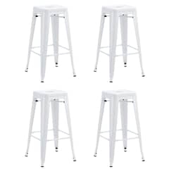 ITAHOME - SET DE 4 PISOS DE BAR METAL TOLIX BLANCO