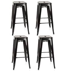 ITAHOME - SET DE 4 PISOS DE BAR METAL TOLIX NEGRO