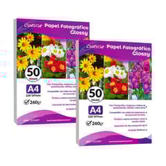 CURSOR - Papel Glossy Fotografico Brillante A4 260g 100 Hojas