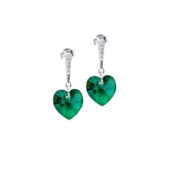 JOYAS MONTERO - Aros Romance Cristales Genuinos Emerald Shimmer