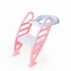 KIDSCOOL - ASIENTO ENTRENADOR PARA WC ROSADO CON ESCALERA