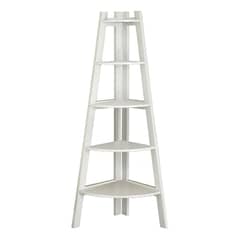 GENERICO - Organizador Esquinero Estante Librero 5 Niveles Blanco 120X39
