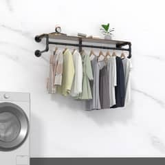 AIZO - Perchero industrial tubería estante ropa montado en la pared de 100cm