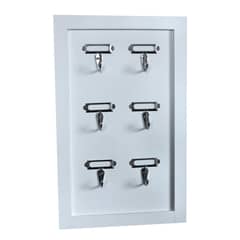 VGO - Organizador porta llaves blanco de madera 40x25x2 cm pared