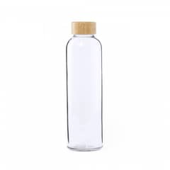 GENERICO - Botella De Vidrio Con Tapa Bambú de Agua Bebidas 500ml