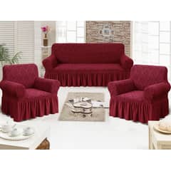 ANGELES DEL HOGAR - Fundas para Sofa Cubre Sillones Turco 3 Cuerpos 1 y 1 Burdeo