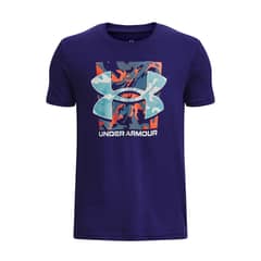 UNDER ARMOUR - Polera manga corta Box Logo Camo niño Azul
