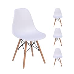 SPAZZIO - Kit 4 sillas Badem blancas