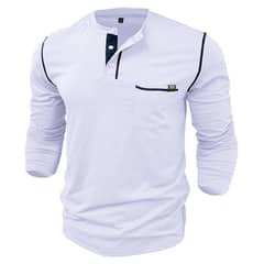 BLWOENS - Polera de manga larga para hombres en primavera y otoño - Blanco