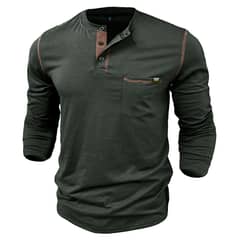 BLWOENS - Polera de manga larga para hombres en primavera y otoño - Gris