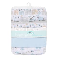 BAMBINO - Set 3 Pañales Tutos para bebé Celeste Transportes