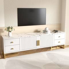 AIZO - Rack Tv 140x30x40cm 2 Puertas 4 Cajone Melamina