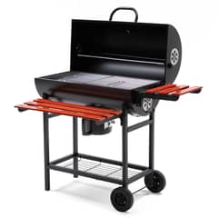 RELAN - Parrilla Tambor a Carbón BBQ WOOD con Tapa y Ruedas