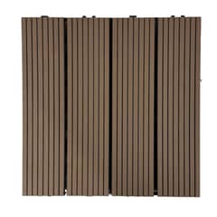 GENERICO - Piso Deck Terraza 30x30x2cm Chocolate Lineal Pack x11 Palmetas 1m2