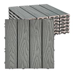 GENERICO - Piso Deck Terraza 30x30x2cm Gris Terminación Madera Pack x11 Palmetas 1m2
