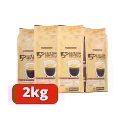 CAFE CON SENTIDO - X4 Café Con Sentido - Tueste Generoso Grano 2 Kilos