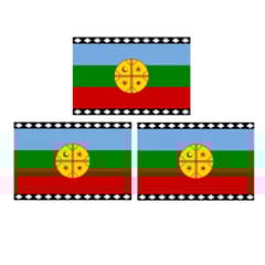 GENERICO - X3 Bandera Mapuche Chilena Bandera Chile Mediana 90x145 Tela