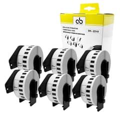 CELLBOX - Pack de 6 Rollos + Soporte Etiqueta DK 2210 - 29mm x 30.48m