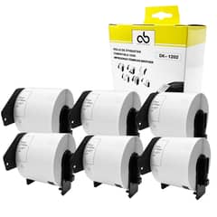 CELLBOX - Pack de 6 Rollos + Soporte Etiqueta DK 1202 - 62mm x 100mm