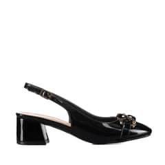 WEIDE - Zapatos Taco Casual Mujer Vintage Charol Hebilla GHE32