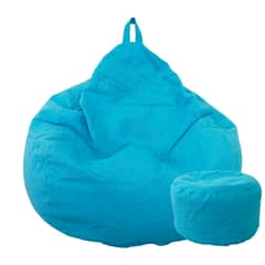 JOYTEK - Puf de Lino talla XL 100x120 AZUL CELESTE