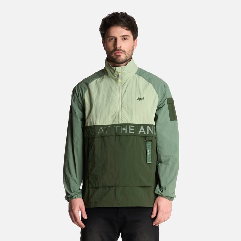 LIPPI - Chaqueta Hombre WindCity WindBreaker 1/4 Zip Jacket Jade ...