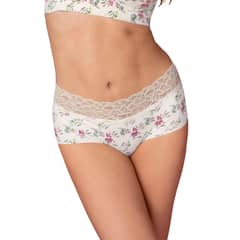 LEONISA - Calzón pantaleta en tela ultraliviana con franja de encaje 012960 Estampado Floral