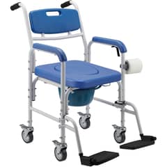 GENERICO - Baño Inodoro Aluminio Con Ruedas Asiento Acolchado Reposapie