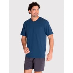 BSOUL - Polera deportiva Hombre Pocket T-Shirt Azul